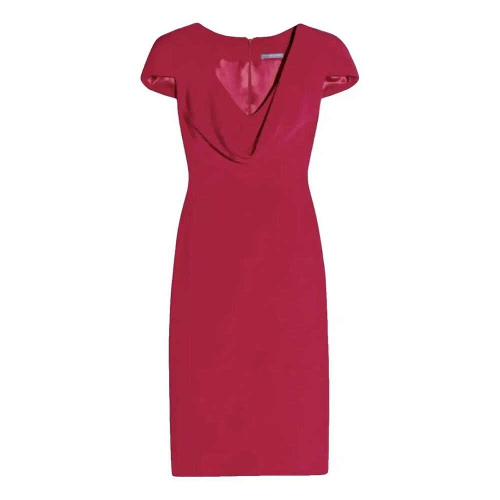 Albert Nipon Cowl Neck Short Sleeve Sheath Dress Size 12 Pink - Picture 2 of 6